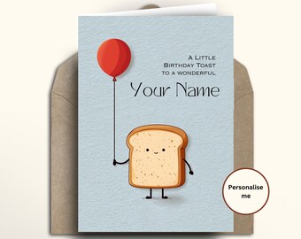 Funny Birthday Toast Card, Personalised Birthday Card, Mom, Mum, Son, Daughter, Dad, personalized birthday card