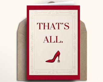 Devil Wears Prada 2 Card, Miranda Priestly That's All, Red Stiletto Birthday Card, Emily Charlton Andy Sachs, Runway Magazine Sequel