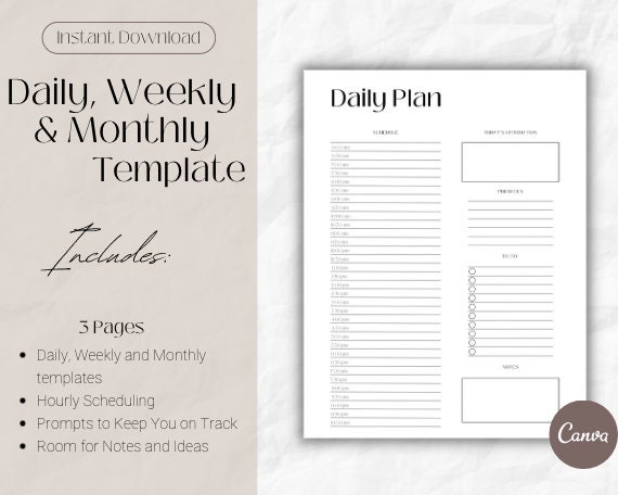 Daily Monthy Planner Template Daily Schedule iPad Planner Goodnotes Daily Monthy Planner Template Daily Schedule iPad Planner Goodnotes