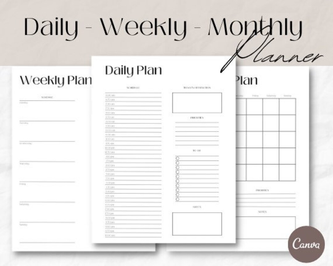 Daily Monthy Planner Template Daily Schedule iPad Planner Daily Monthy Planner Template Daily Schedule iPad Planner