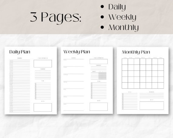 Daily Monthy Planner Template Daily Schedule iPad Planner