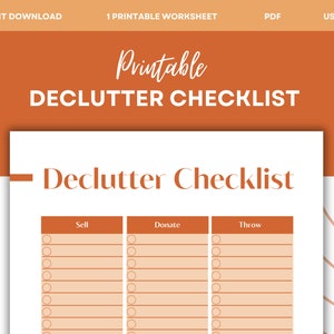 The Declutter Checklist Printable Cleaning Tracker Digital Declutter