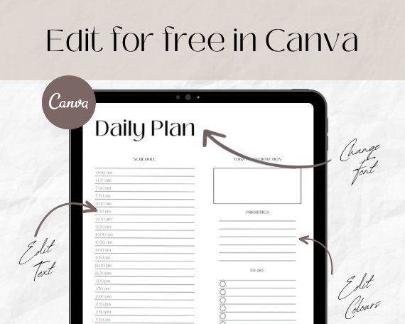 Daily Monthy Planner Template Daily Schedule iPad Planner Daily Monthy Planner Template Daily Schedule iPad Planner