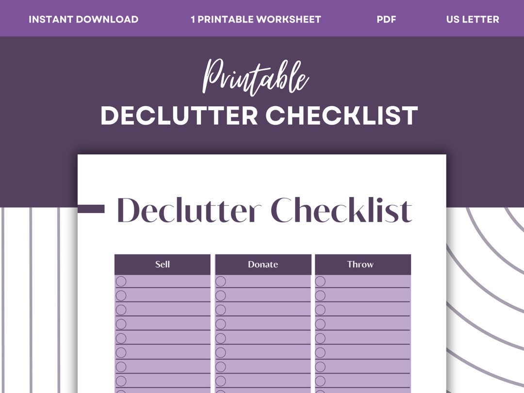 Digital Declutter Checklist.pdf The Declutter Checklist | Printable Cleaning Tracker | Digital ...