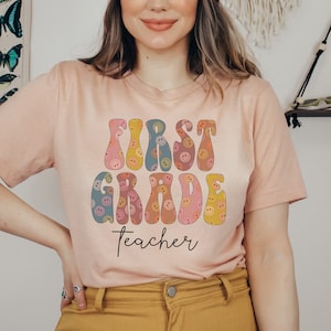 Camisa retro para maestros de primer grado, maestra de 1er grado, camisa para maestras, equipo de primer grado, escuadrón de primer grado, regalo para maestra, maestra de primaria