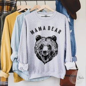 mama bear sweatshirt with bear face