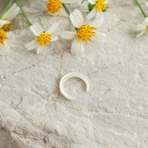 Mother of Pearl Shell Septum Pincher (Sharp Ends) with Notch. Custom Shell Septum Ring for Stretching and Retaining. Shell Septum Jewelry.
