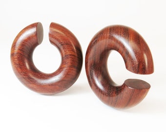 Custom Made Blood Wood Medium Hoop Ear Weights From 5mm (4G) up to 19mm (3/4")