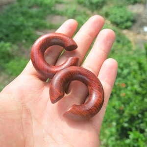 Custom Made Blood Wood Medium Hoop Ear Weights From 5mm (4G) up to 19mm (3/4")