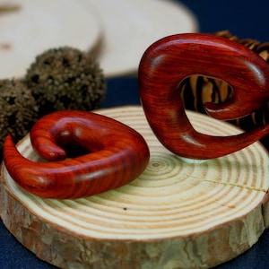 Organic Two Tone Arang & Sawo Wood Ear Spiral Organic Two Tone Arang & Sawo Wood Ear Spiral