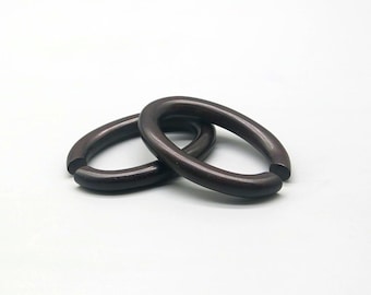Black Wood Oval Hoop Ear Plugs: Organic Gauges, Hanging Jewelry