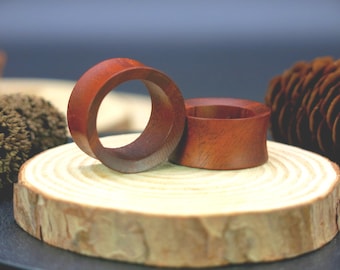 Handmade Tunnel Gauged Earrings made from Red Mahogany Wood