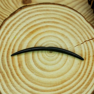 Custom Black Wood Septum Tusk (Notch). Organic Septum Jewelry for Stretching and Retaining. Handmade Wood Tribal Septum Mustache