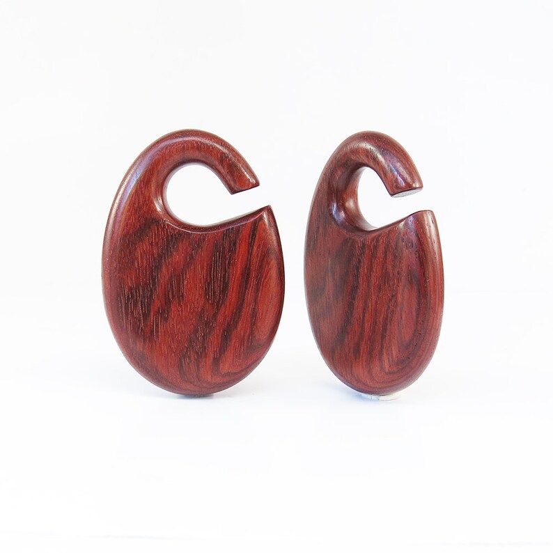 Blood Wood Dewdrop Ear Weights for Stretched Ears