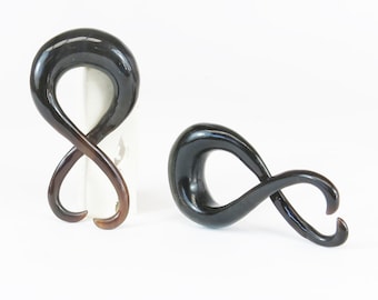Buffalo Horn Twist Double Curl I Horn Ear Hangers I Horn Body Jewelry I Lobe Piercing Hanger I Hanging Jewelry From 16G(1.2mm) to 10mm