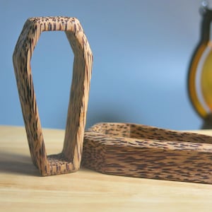 Coconut Palm Wood Coffin Tunnel Plugs: 3D Organic Body Jewelry