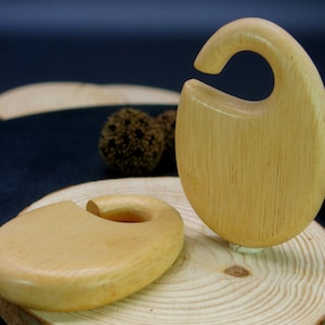 Hevea Wood Dewdrop Ear Weights for Stretched Ears