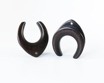 Dark Raintree Wood Teardrop Saddle Spreaders: Hanging Jewelry Platform (11mm-51mm)