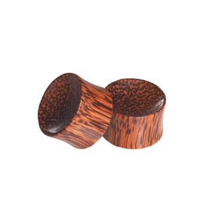 Coconut Wood Concave Ear Plugs: Organic Stretched Earlobes Jewelry
