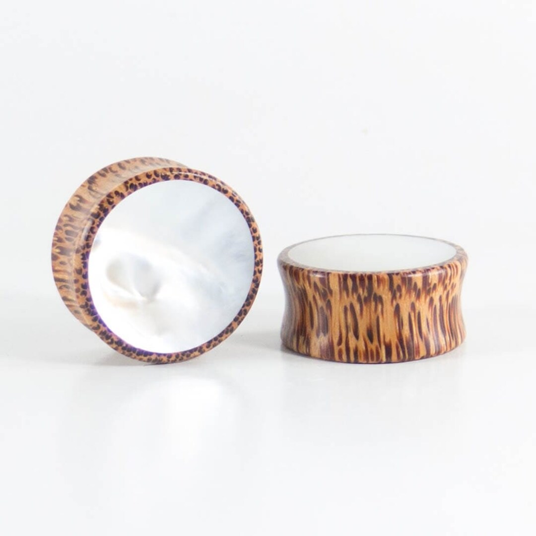 Custom Coconut Palm Wood With Mother of Pearl Shell Inlaid Etsy