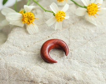 Custom Red Wood Septum Pincher (Sharp Ends). Handmade Wood Septum Ring. Organic Septum Crescent for Stretching. Wooden Septum Jewelry.