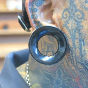 Wood Mayan Flare Tunnel Earrings: Dark Raintree Organic Gauged Plugs 6mm-76mm