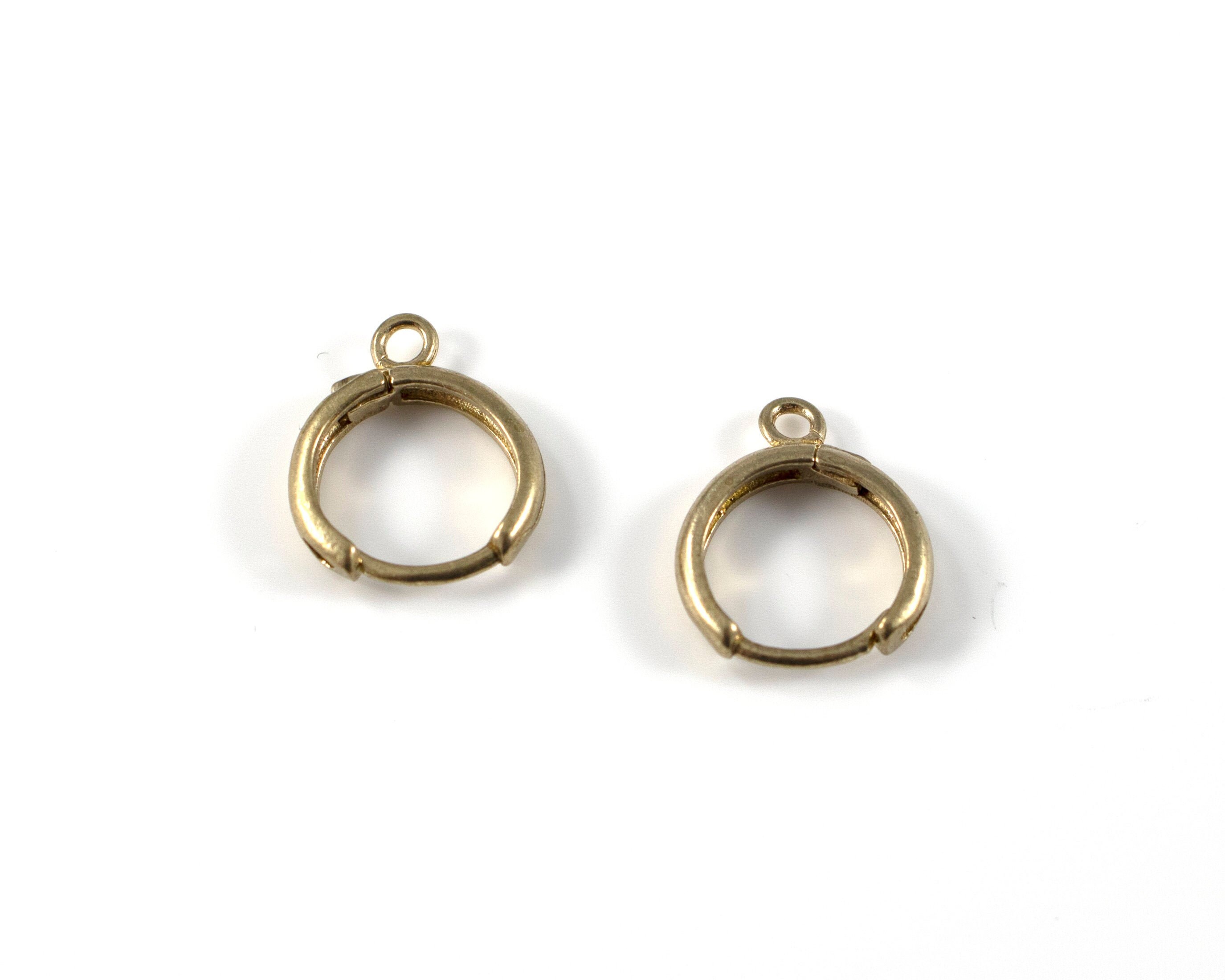 2 pairs x Raw Brass Earring Clasp Raw Brass Tone Hoop Earrings Etsy
