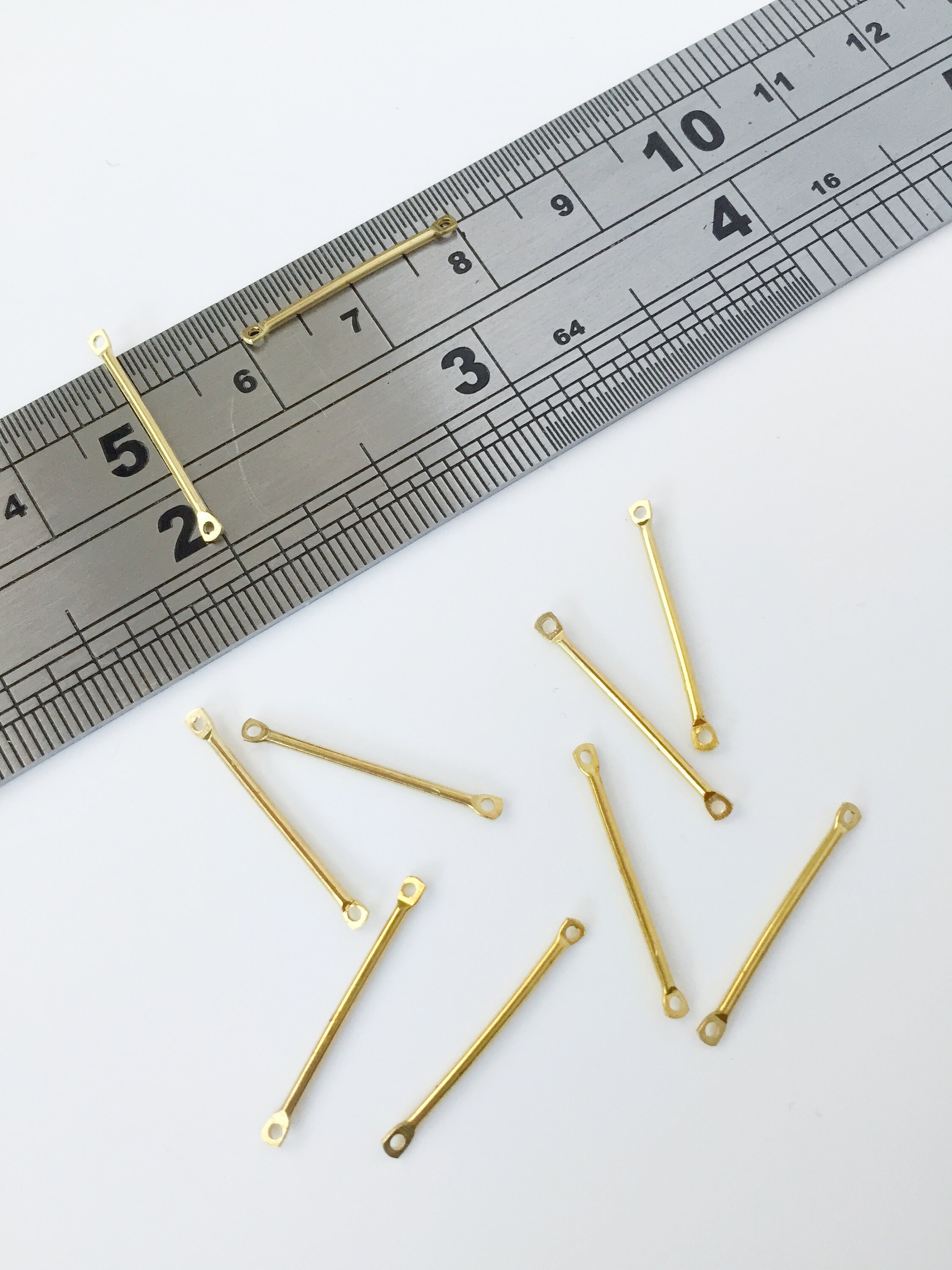 20 x Raw Brass Bar Connectors 20x1mm Unplated Brass Stick Etsy