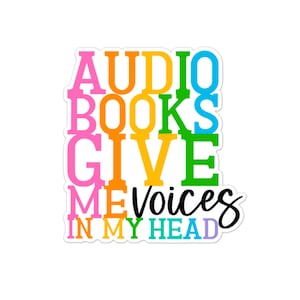 Audiobooks: Voices in My Head Sticker - Matte Vinyl Laptop Decal