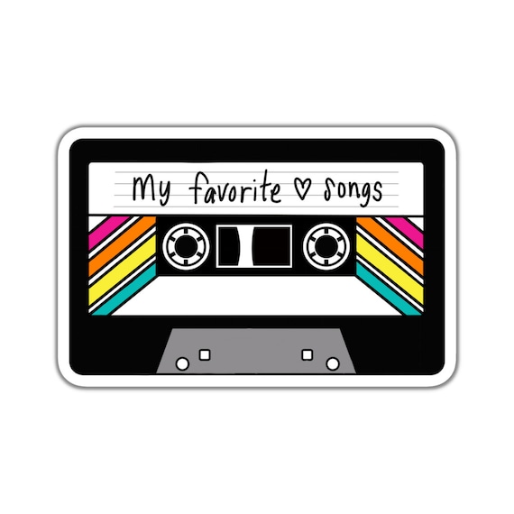 Mixtape Vinyl Sticker: Retro Cassette, Planner Stickers