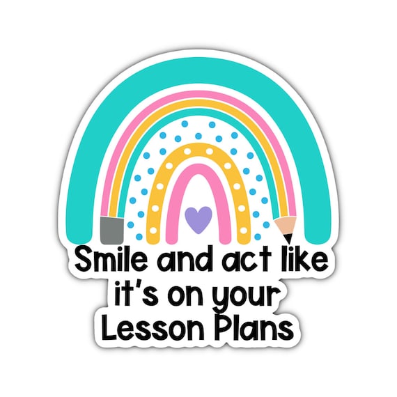Lesson Plans Rainbow Sticker, Water bottle Sticker, Phone Sticker,  Laptop Sticker, iPad Sticker, Planner Sticker, Teacher Sticker