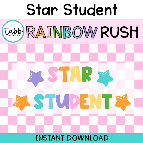 Rainbow Star Student Bulletin Board: Classroom Decor (PDF Download)