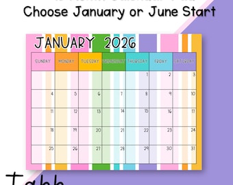 Candy Stripes 18-Month Calendar Desk Pad: Colorful Organizer