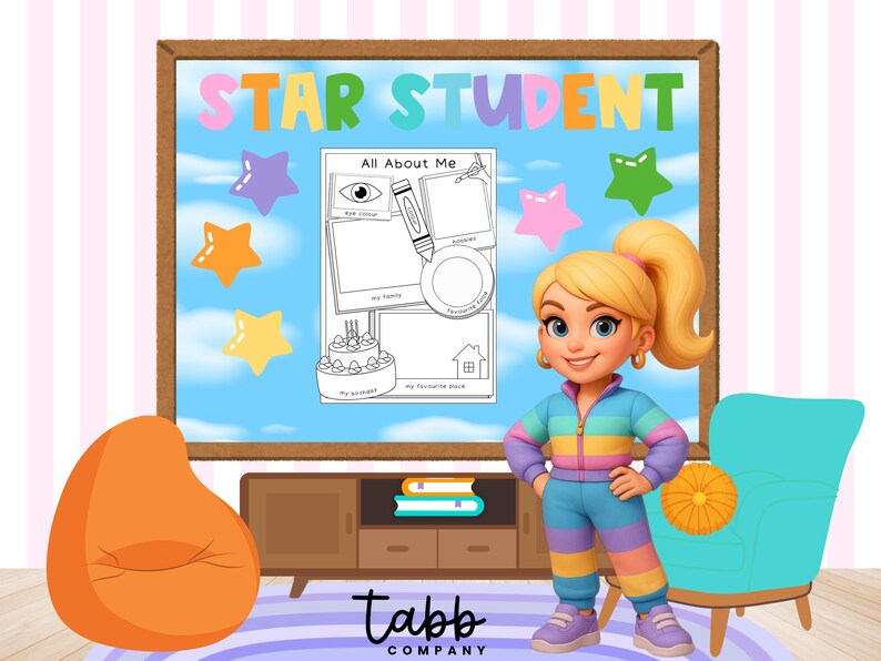 Rainbow Star Student Bulletin Board: Classroom Decor - Etsy