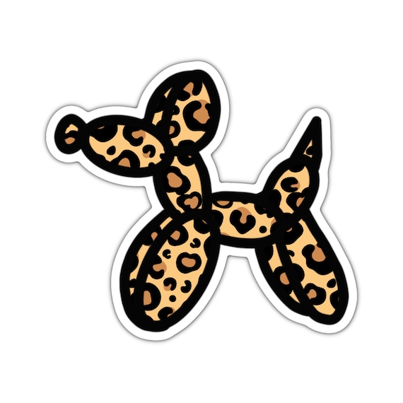 Cheetah Print Balloon Dog Sticker: Matte Vinyl Planner Sticker