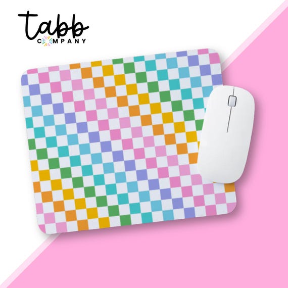 Checked Colorful Mouse Pad: Fun Office Desk Decor