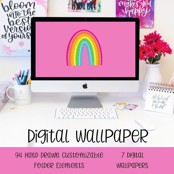 Digital Desktop Wallpaper, Digital Wallpaper Desktop, Computer Background, Screensaver, Desktop Organizer