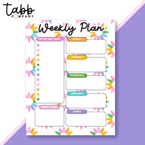 Suncatcher Weekly Planner Pad | Colorful Organizer | Tear-Off Weekly Planner | Fun Planner for Boss Babes, Teachers, Moms & Students