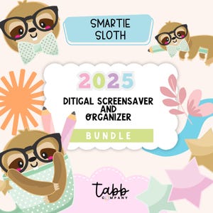 2025 Digital Calendar and Organizer Screensaver | Cute Desktop Wallpaper | Monthly Desktop Organizer | Aesthetic Computer Organizer Bundle