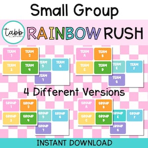 Rainbow Classroom Grouping Printables: Small Group Organization (PDF Download