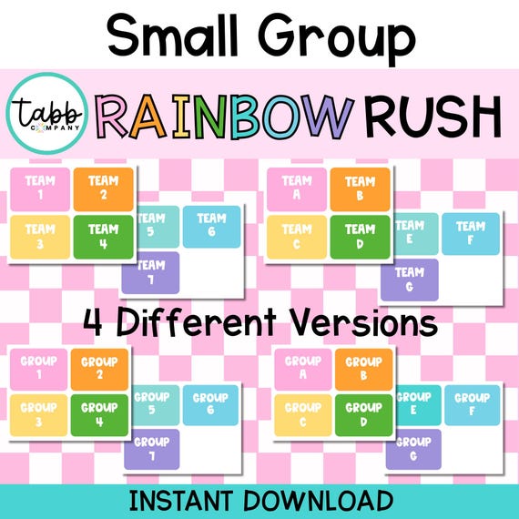 Rainbow Classroom Grouping Printables: Small Group Organization (PDF Download