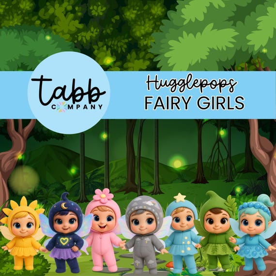 HUGGLEPOPS Fairy Girls, Digital Clipart, Clipart Bundle, Fairy png, Cute Clipart, Clipart, Printables, Stationery