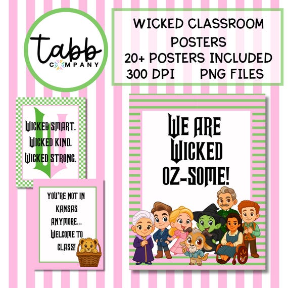 Wicked Classroom Posters: Brains, Bravery, Sparkle (PDF Download 8.5x11")