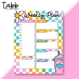 Colorful Weekly Planner Pad: Tear-Off Organizer, 8.5x11&quot;