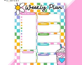 Colorful Weekly Planner Pad: Tear-Off Organizer, 8.5x11"