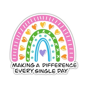 Making A Difference Sticker, Water bottle Sticker, Phone Sticker,  Laptop Sticker, iPad Sticker, Planner Sticker, Teacher Sticker