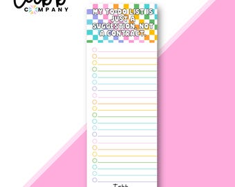 Funny Checklist Notepad: Rainbow To-Do List Pad