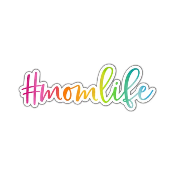 Momlife Sticker: Rainbow Vinyl Decal, Planner Stickers