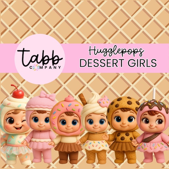 Dessert Girls Clipart Bundle: Hugglepop Chibi Characters (Digital Download)