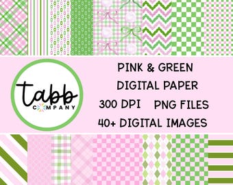Pacchetto di carta digitale rosa e verde: Wicked Color Palette (download digitale)